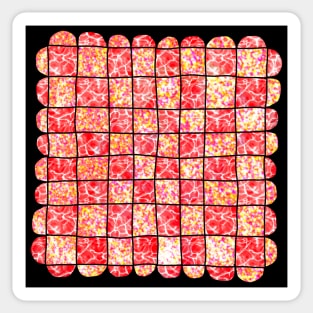 Checkered red red decorative holidays square Sticker